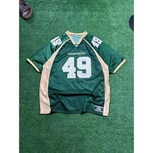 Vintage 90s Charlotte 49ers Football Jersey Green Gold NCAA USA Made Large